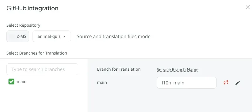 Branch configuration