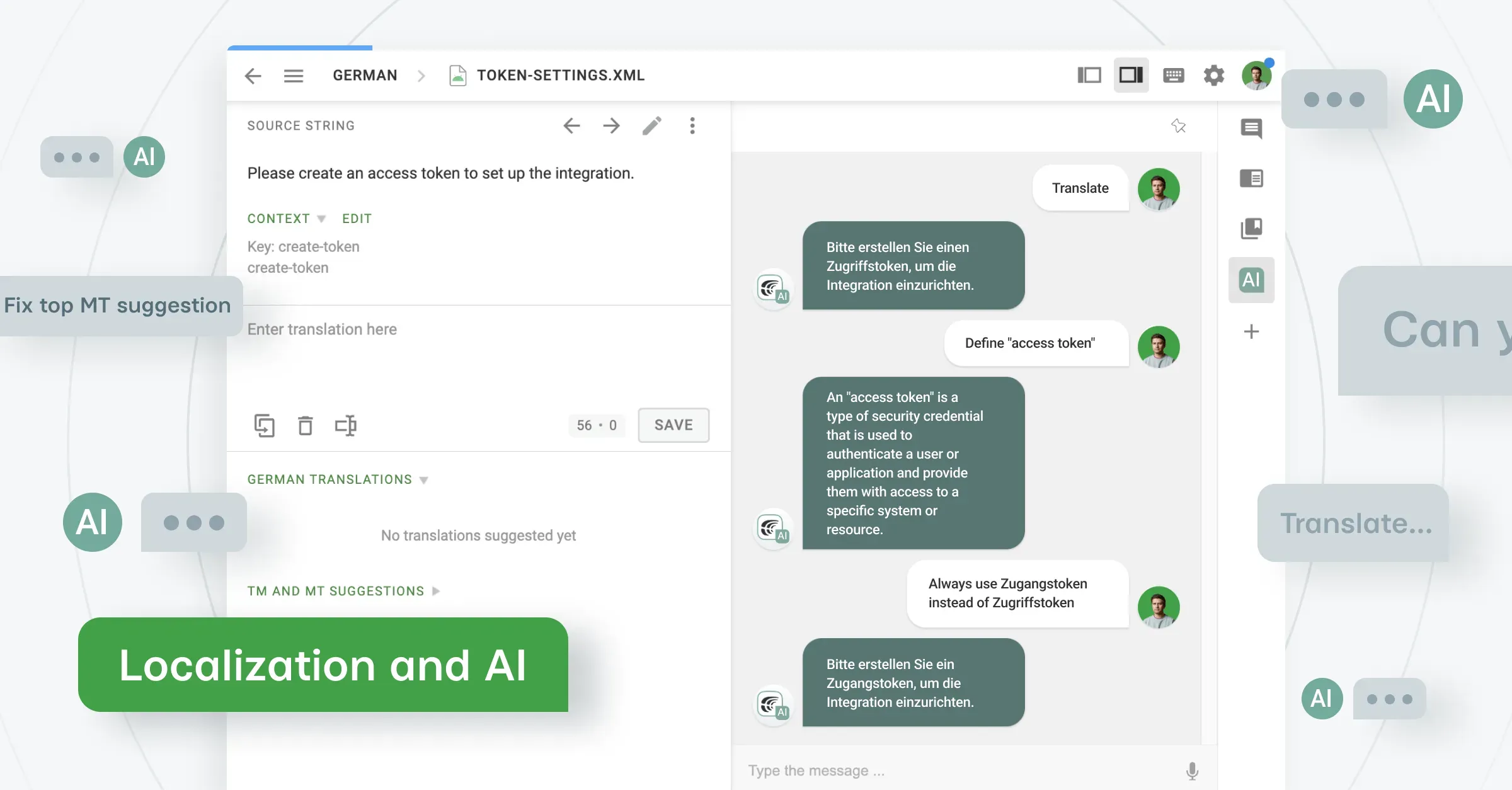 Introducing the AI chatbot for localization projects buit on OpenAI's ChatGPT API.