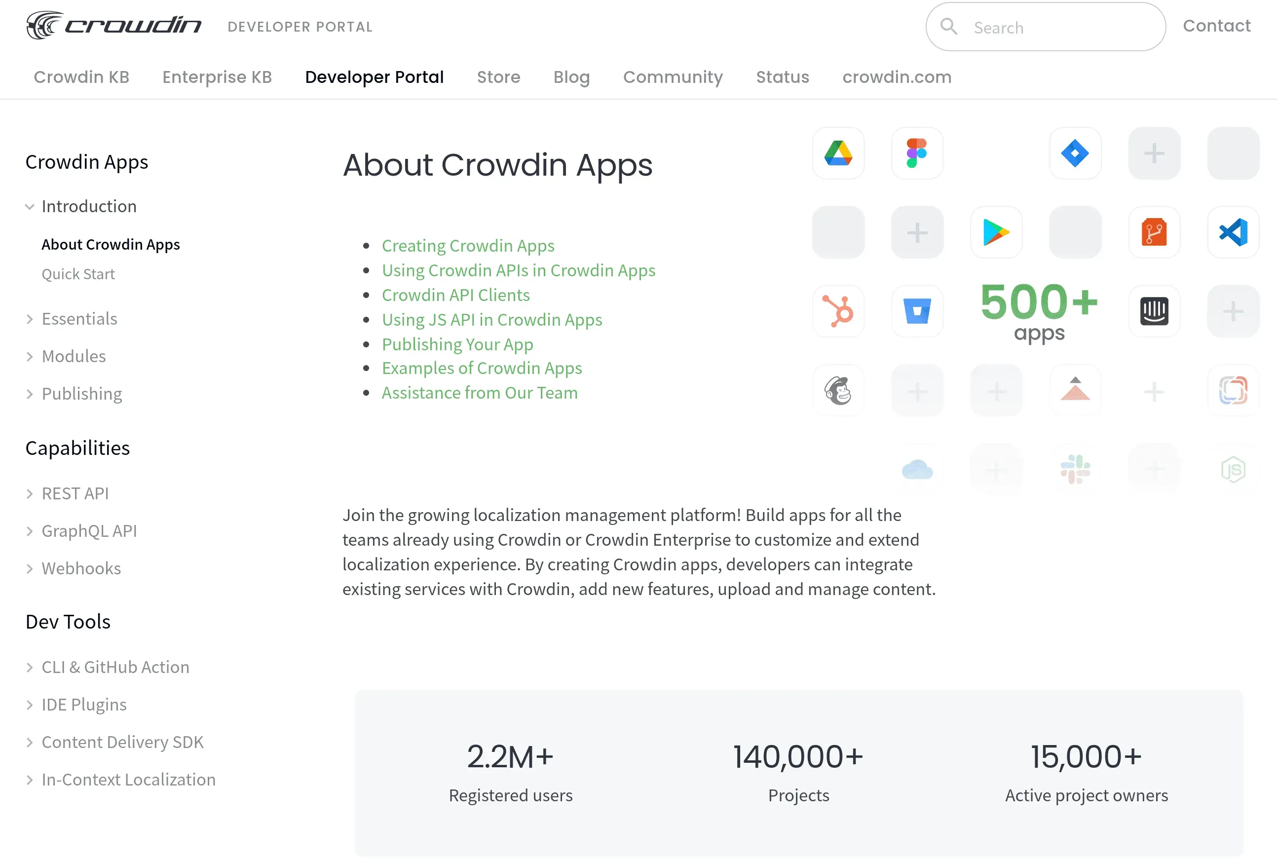 Fresh View of Crowdin Developer Portal