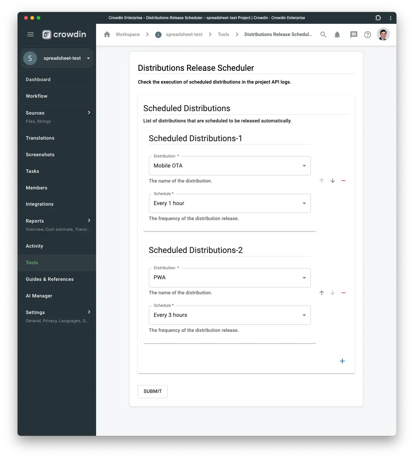 Distributions Release Scheduler