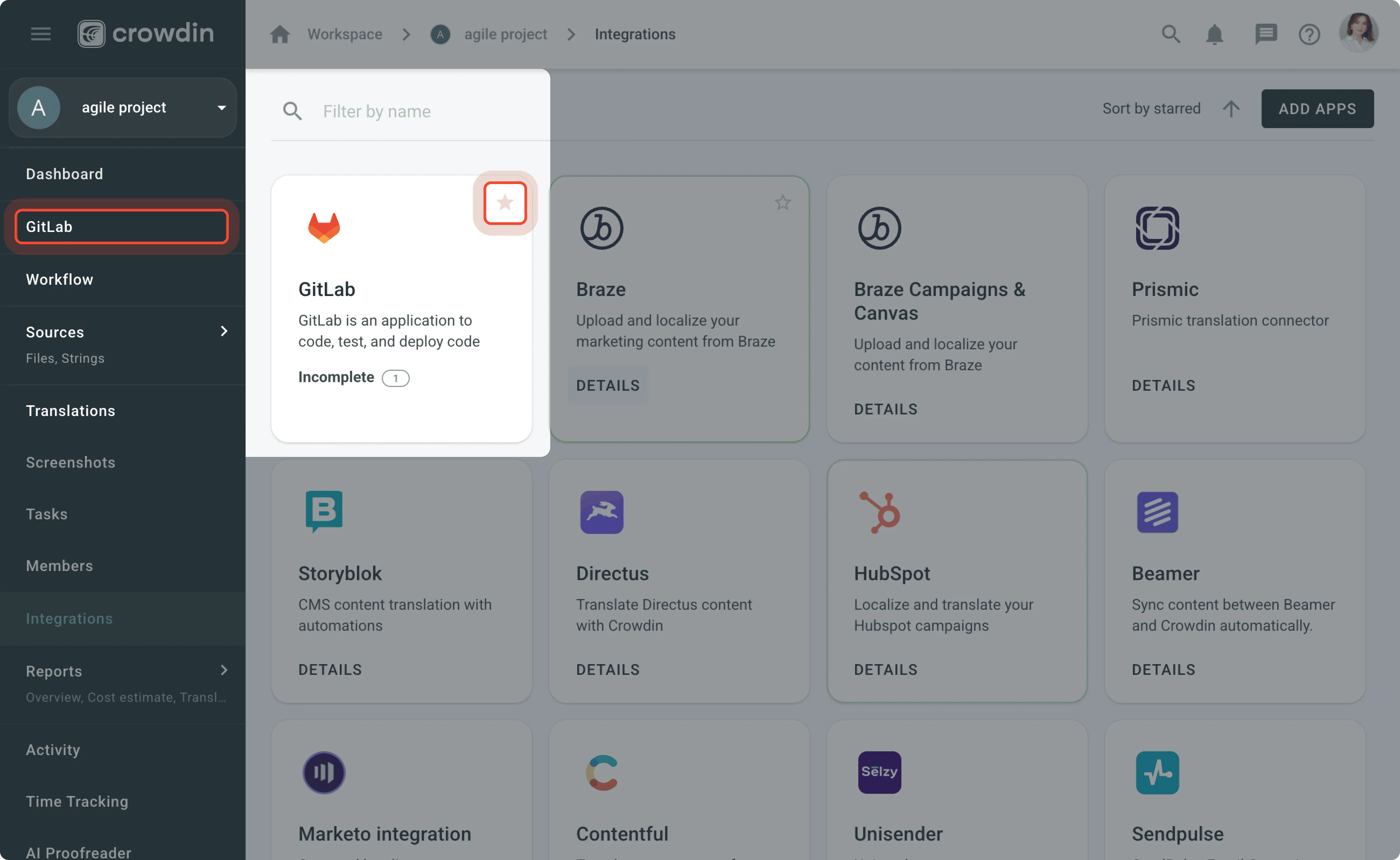 pinned apps crowdin