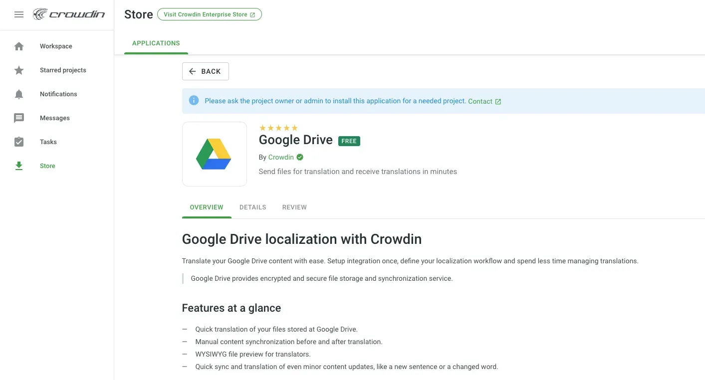 Request App Installation at Crowdin