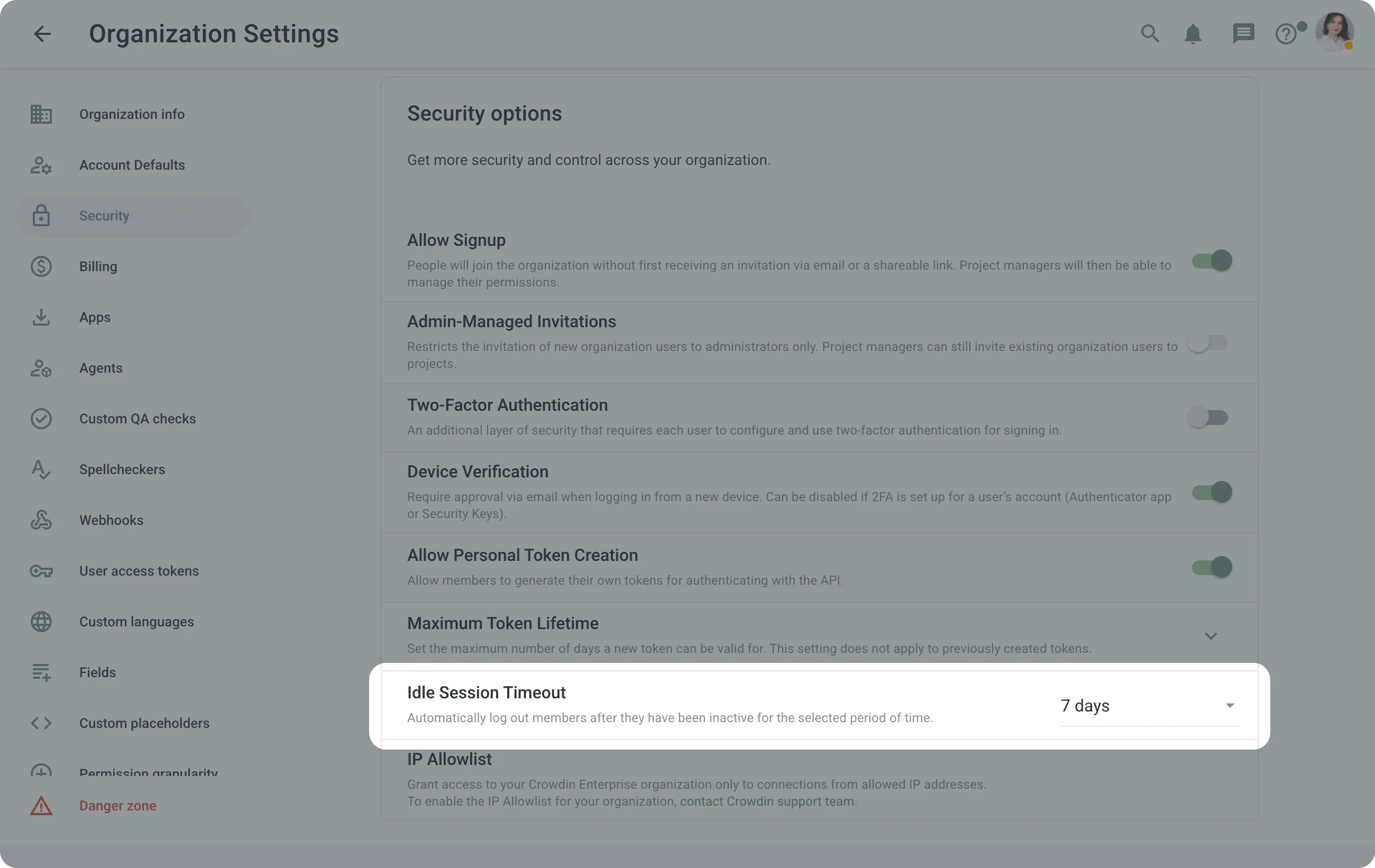 Configurable Session Timeout for Translators