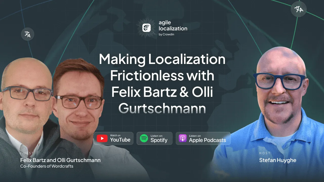 Crowdin Agile Localization podcast with Wordcrafts - Felix Bartz & Olli Gurtschmann