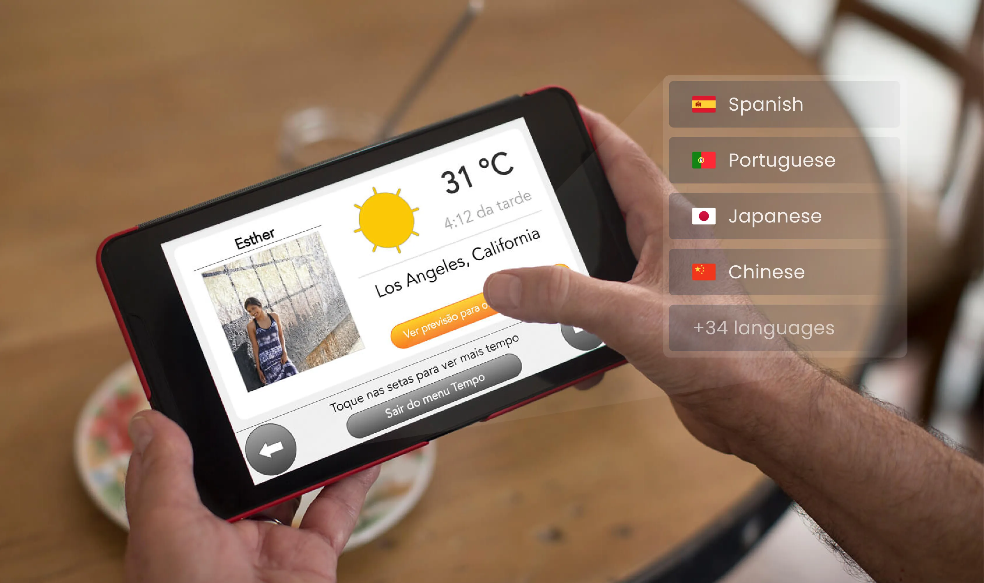 GrandPad multilingual product: tablet UI