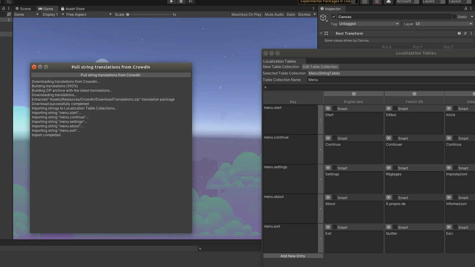 Crowdin plugin for Unity: pull translations from Crowdin